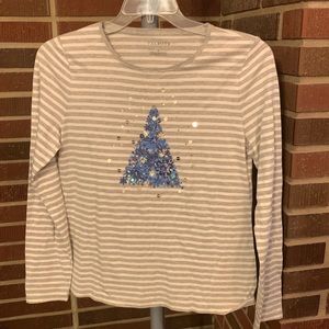 NWOT Talbots Winter Tree Long Sleeve Top